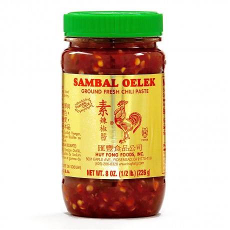 Huey Fong Sambal Oelek Ground Fresh Chili Paste (24x8Oz)