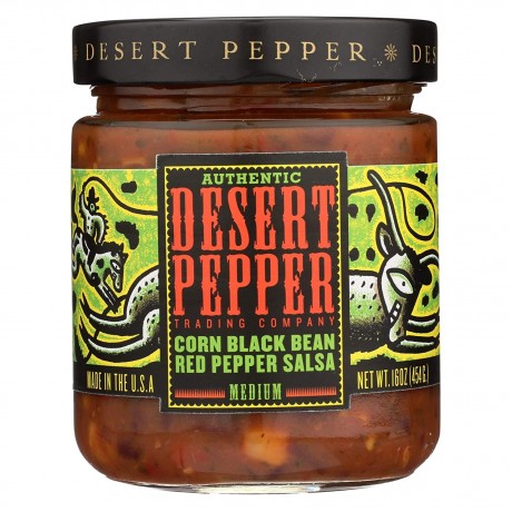 Desert Pepper Corn Black Bean Roasted Pepper Salsa (6x16 Oz)