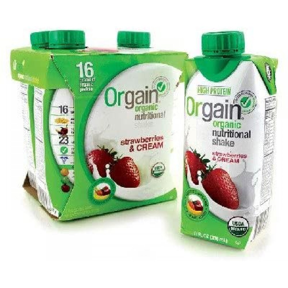 Orgain Straw/Cre (3x4Pack )