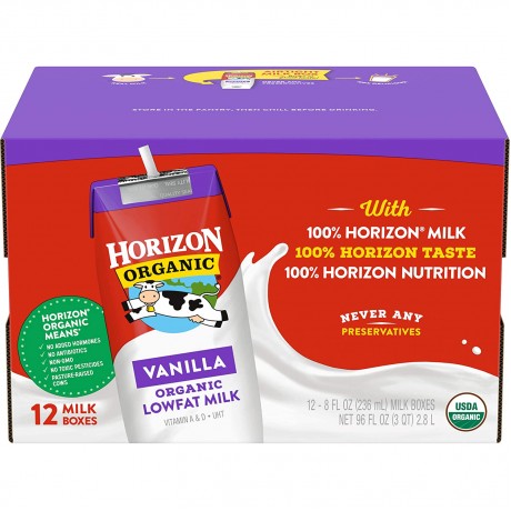 Horizon Organic Lowfat Vanilla Milk (1x12 PACK)