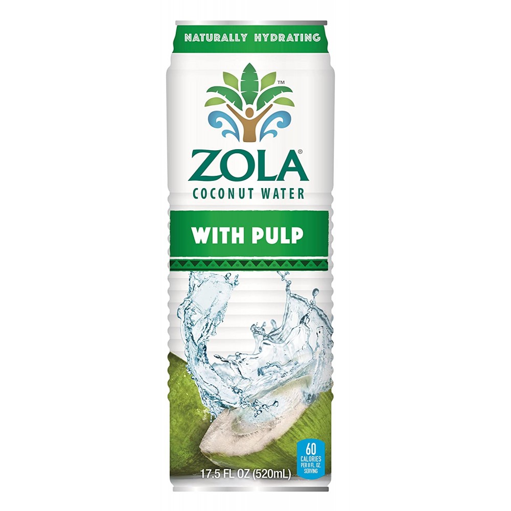 Zola Brazilian Fruits Nat Coconut Water W/Pulp (12x17.5OZ )