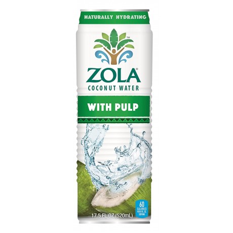 Zola Brazilian Fruits Nat Coconut Water W/Pulp (12x17.5OZ )