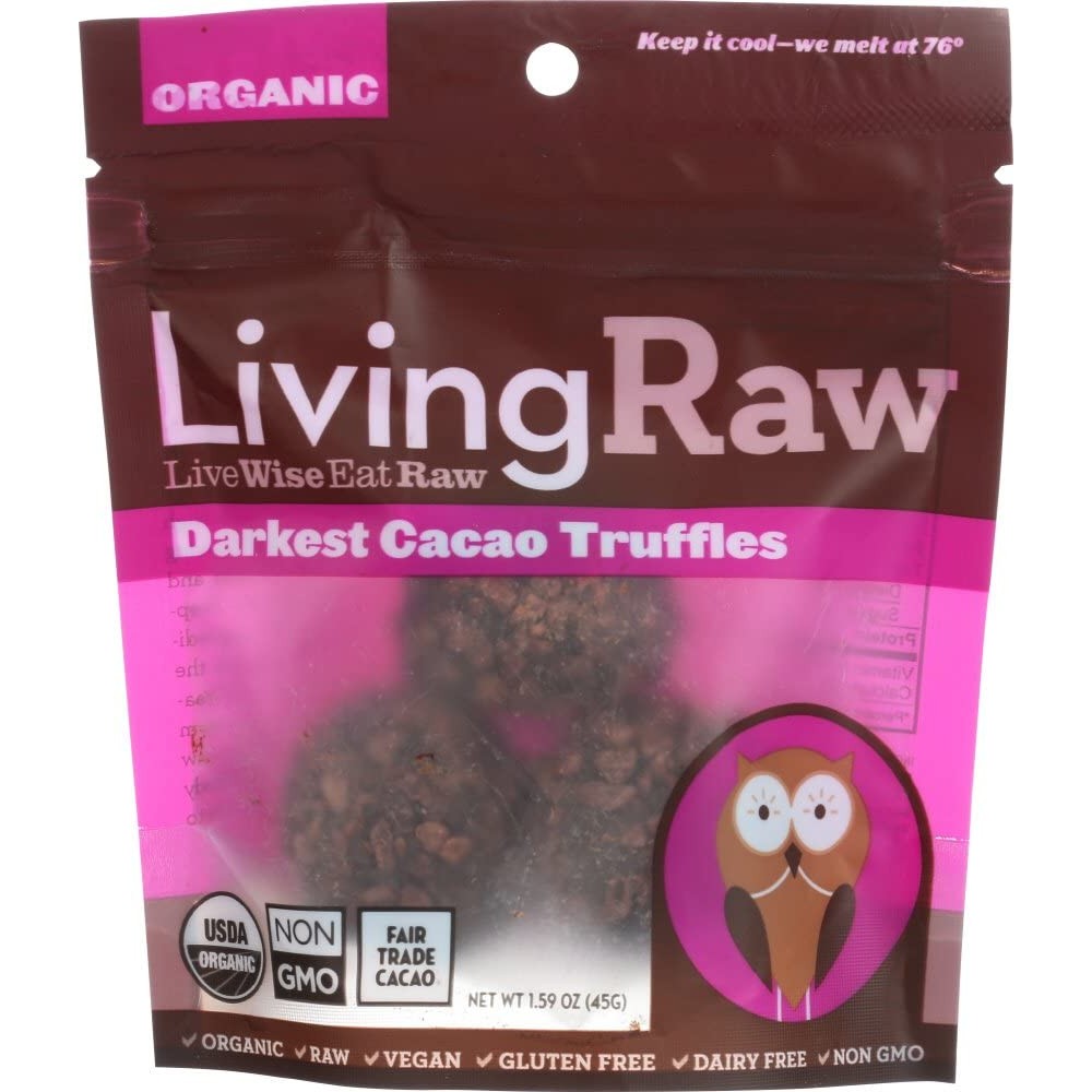 Living Raw Organic Darkest Cacao Truffles (12x1.59 Z )