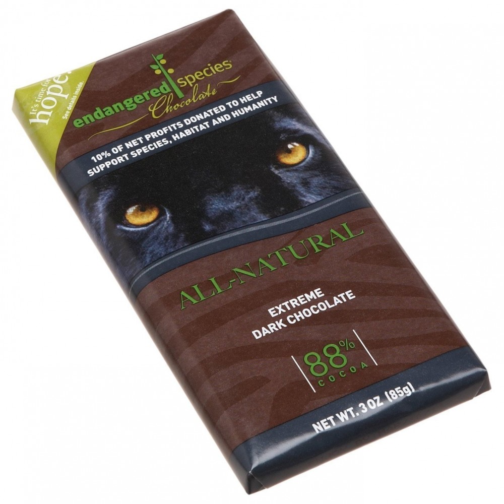 Endangered Species Ext Dark Chocolate Bar Black Panther (12x3 Oz)