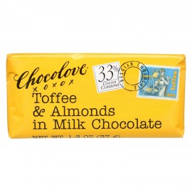 Chocolove Milk Chocolate Toffee & Almond Mini Bar (12x1.3 Oz)