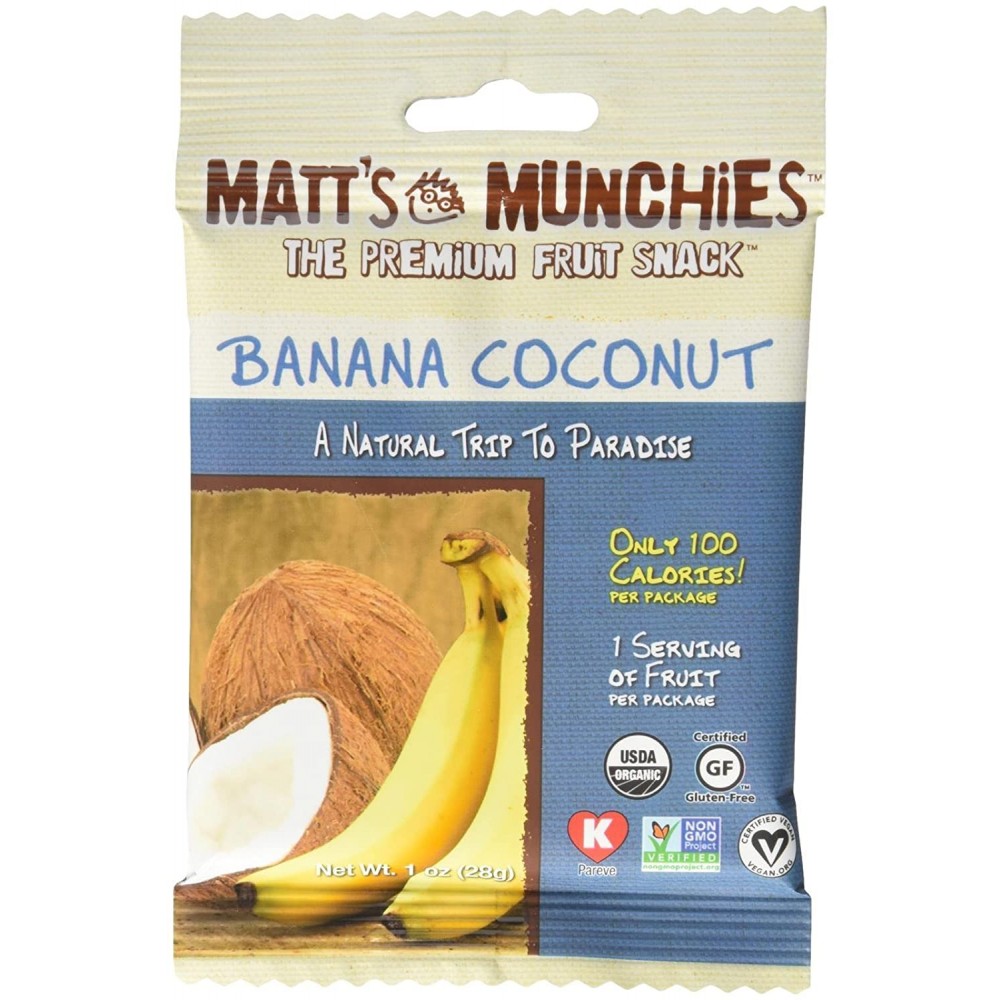 Matt's Munchies Organic Fruit Snack Banana Coconut (12x1 OZ)