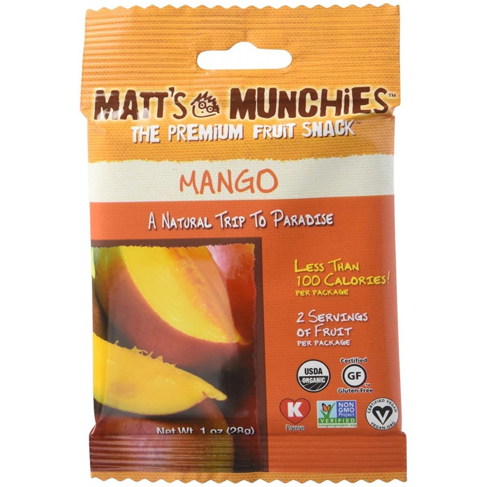 Matt's Munchies Organic Mango Fruit Snack (12x1 OZ)