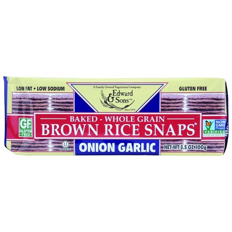 Edward & Sons Onion Garlic Fat Free Snaps (12x3.5 Oz)