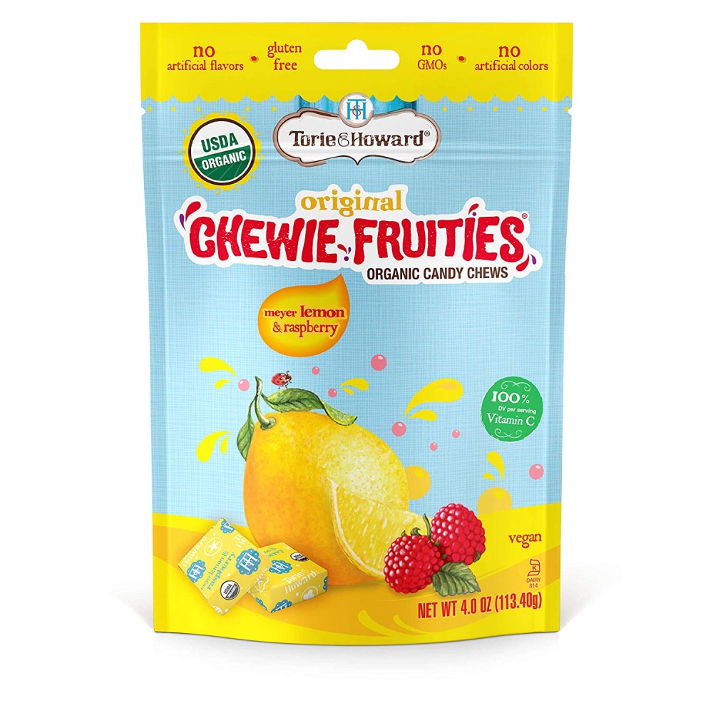 Torie and Howard Organic Meyer Lemon and Raspberry Chewie Fruities (6x4 OZ)