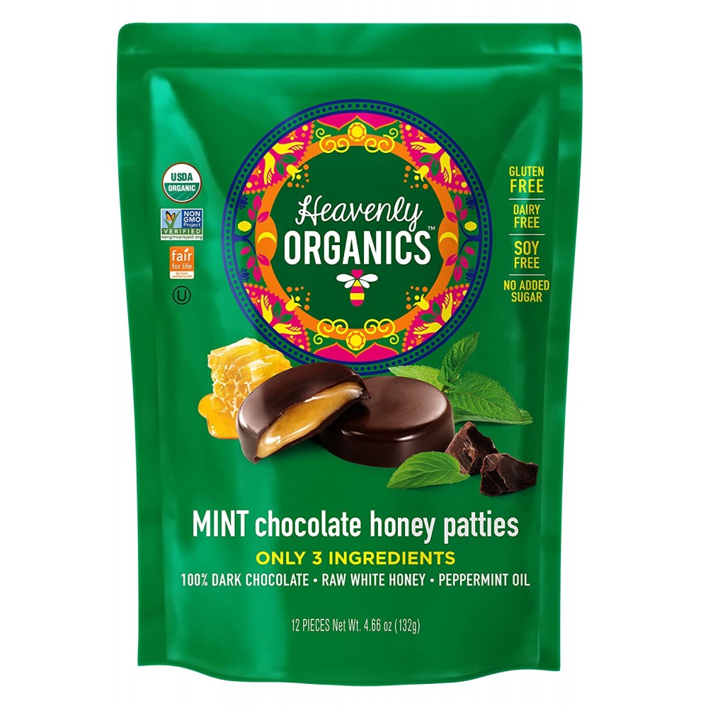 Heavenly Organics Mint Chocolate Honey Patties (6x4.66 OZ)