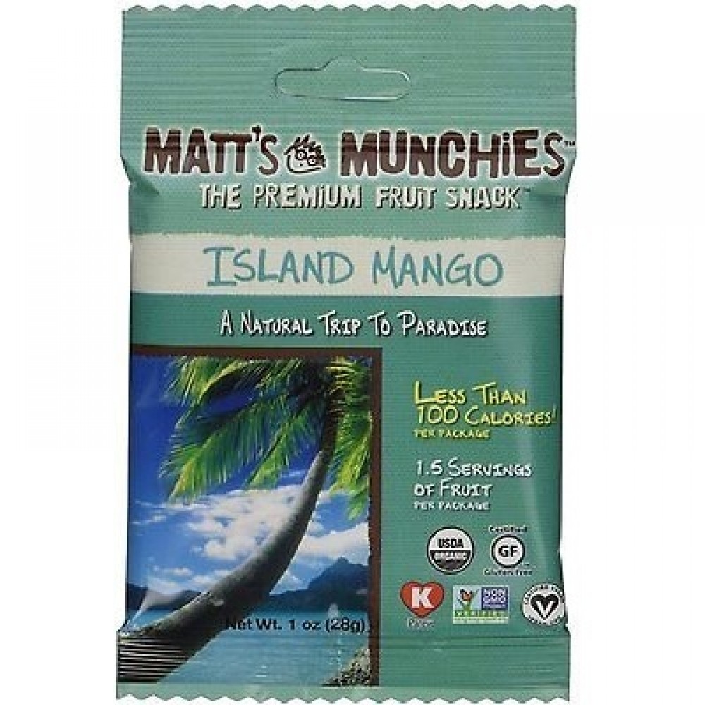 Matt's Munchies Organic Island Mango Fruit Snack (12x1 OZ)