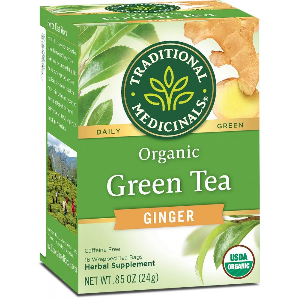 Traditional Medicinals Green Tea With Ginger (6x16 Bag)