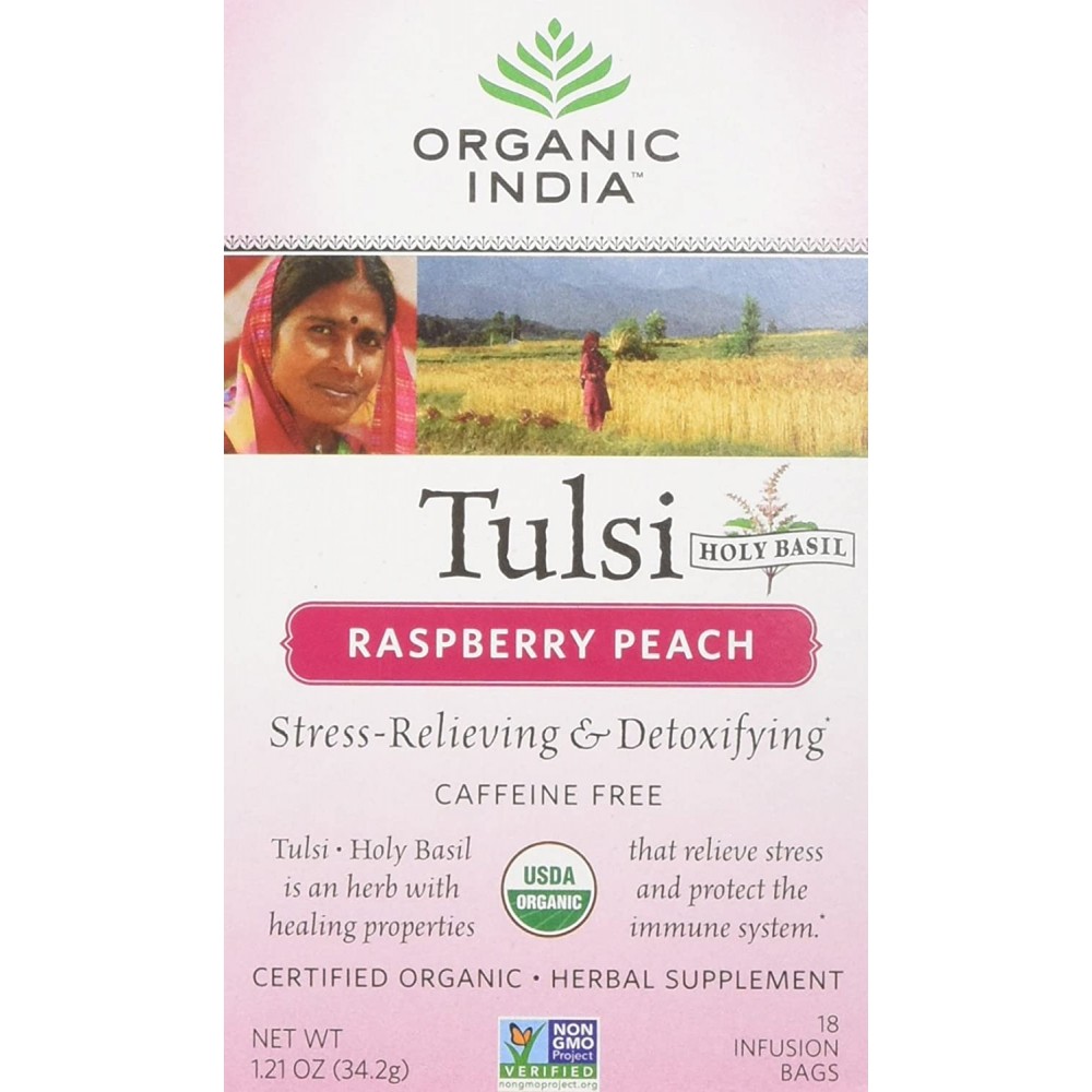 India Raspberry Peach Tulsi Tea (6x18 CT)