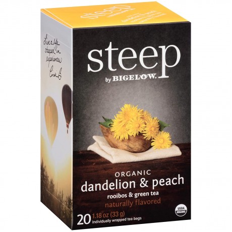 Bigelow Steep Organic Dandellion & Peach Rooibos & Green Tea (6x20 BAG )