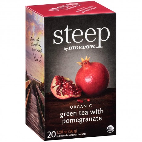 Bigelow Tea Steep Organic Green Tea with Pomegranate (6x20 BAG )