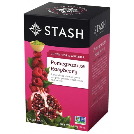 Stash Tea Pomegrante Raspberry With Matcha Tea (6x18 Bag)