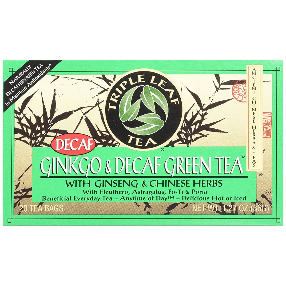 Triple Leaf Tea Ginkgo and Green Tea Decaffeinated (6x20 Tea Bags)